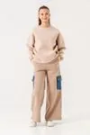 9-15 Yaş Unıque Only Design Kız Çocuk Takım -Latte-