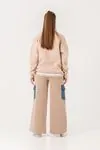 9-15 Yaş Unıque Only Design Kız Çocuk Takım -Latte-