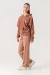 8-15 Yaş Premium Velvet Kız Çocuk Takım -Mocha-