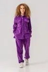 8-15 Yaş Premium Cool Velvet Kız Çocuk Takım -Mor-