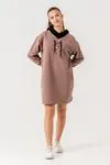 8-15 Yaş Designer Style Kız Çocuk Elbise -Mocha-
