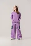 9-15 Yaş Unıque Only Design Kız Çocuk Takım -Lila-