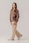 8-15 Yaş Premium Cool Velvet Kız Çocuk Takım -Modern Camel-