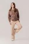 8-15 Yaş Premium Cool Velvet Kız Çocuk Takım -Modern Camel-