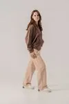 8-15 Yaş Premium Cool Velvet Kız Çocuk Takım -Modern Camel-