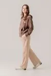 8-15 Yaş Premium Cool Velvet Kız Çocuk Takım -Modern Camel-