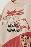 7-12 Yaş Grafiti Memories Kız Çocuk Eşofman Takım -Kiremit-