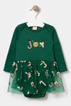 6-18 Aylık Merry Joy Kız Bebek Tulum Elbise -Yeşil-