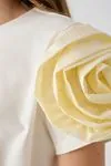 10-16 Yaş I Love Hause Kız Çocuk Tasarım Elbise -Ekru-