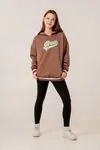 9-15 Yaş Unıque Strong Kız Çocuk Sweatshırt -Modern Latte-
