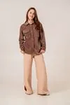 8-15 Yaş Premium Velvet Cotto Kız Çocuk Takım -Mocha-
