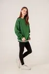 9-15 Yaş Champ Unıque Kız Çocuk Sweat -Benetton Yeşil-