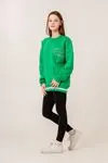 9-15 Yaş Champ Unıque Kız Çocuk Sweat -Yeşil-