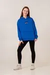 9-15 Yaş Unıque Cool Kız Çocuk Sweatshırt -Saks Mavisi-