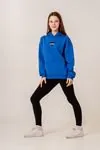 9-15 Yaş Unıque Cool Kız Çocuk Sweatshırt -Saks Mavisi-
