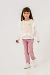 6-9 Yaş Butterfly Kız Çocuk 3'Lü Takım -Gül Kurusu-