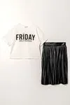 8-12 Yaş Hello weekend Kız Çocuk Takım -Siyah-