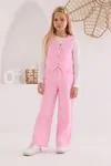 4-8 Yaş New Olive Kız Çocuk 3'Lü Takım -Pembe-