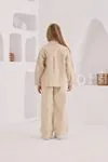 4-8 Yaş Flower Daisy Kız Çocuk 3'Lü Takım -Latte-