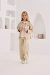 4-8 Yaş Flower Daisy Kız Çocuk 3'Lü Takım -Latte-