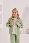4-8 Yaş Flower Daisy Kız Çocuk 3'Lü Takım -Haki-