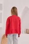 4-8 Yaş Cheerful Flowers Kız Çocuk 3'Lü Takım -Kırmızı-