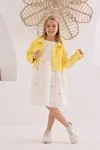 4-8 Yaş Fisto Daisy Kız Çocuk Elbise -Sarı-