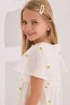 4-8 Yaş Fisto Daisy Kız Çocuk Elbise -Sarı-