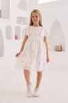 4-8 Yaş Fisto Daisy Kız Çocuk Elbise -Mavi-