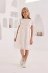 4-8 Yaş Fisto Daisy Kız Çocuk Elbise -Mavi-