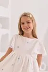 4-8 Yaş Fisto Daisy Kız Çocuk Elbise -Mavi-