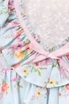 2-5 Yaş Şevval Flower Kız Çocuk Elbise-Bebe Mavisi