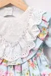 9-24 Aylık Şevval Guipure Kız Bebek Elbise-Bebe Mavisi