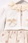2-5 Yaş Premium Cotton Kız Çocuk Elbise Takım-Latte