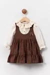 9-24 Aylık Shanıa Rana Kız Bebek Elbise-Mocca