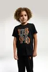 4-15 Yaş Lisanslı Us Polo ASSN Erkek Çocuk Takım-Siyah