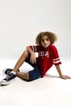 4-15 Yaş Lisanslı Us Polo ASSN Erkek Çocuk Takım-Kırmızı