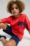 4-15 Yaş Lisanslı Us Polo ASSN Erkek Çocuk Takım-Nar çiçeği