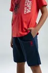 4-15 Yaş Lisanslı Us Polo ASSN Erkek Çocuk Takım-Nar çiçeği