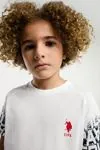 4-15 Yaş Lisanslı Us Polo ASSN Erkek Çocuk Takım-Beyaz
