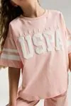 4-15 Yaş Lisanslı Us Polo ASSN Kız Çocuk Takım-Somon