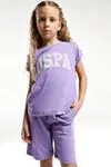 4-15 Yaş Lisanslı Us Polo ASSN Kız Çocuk Takım-Lila