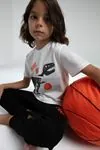 2-8 Yaş Ball Dinouser Erkek Çocuk Takım-Beyaz
