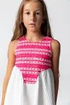 4-12 Yaş Pink Love Kız Çocuk Elbise-Pembe