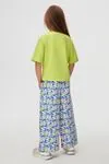 4-8 Yaş Colourful Bloom Kız Çocuk Takım-Fıstık yeşili