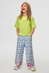 4-8 Yaş Colourful Bloom Kız Çocuk Takım-Fıstık yeşili