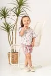 2-9 Yaş Flower Bloom Kız Çocuk Takım-Gül Kurusu