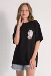 9-14 Yaş Tokyo Style Kız Çocuk T-Shırt-Siyah