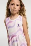 4-9 Yaş Lisanslı Us Polo Assn Kız Çocuk Elbise-Pembe