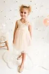 2-5 Yaş Micaela Dreams Kız Çocuk Elbise-Somon